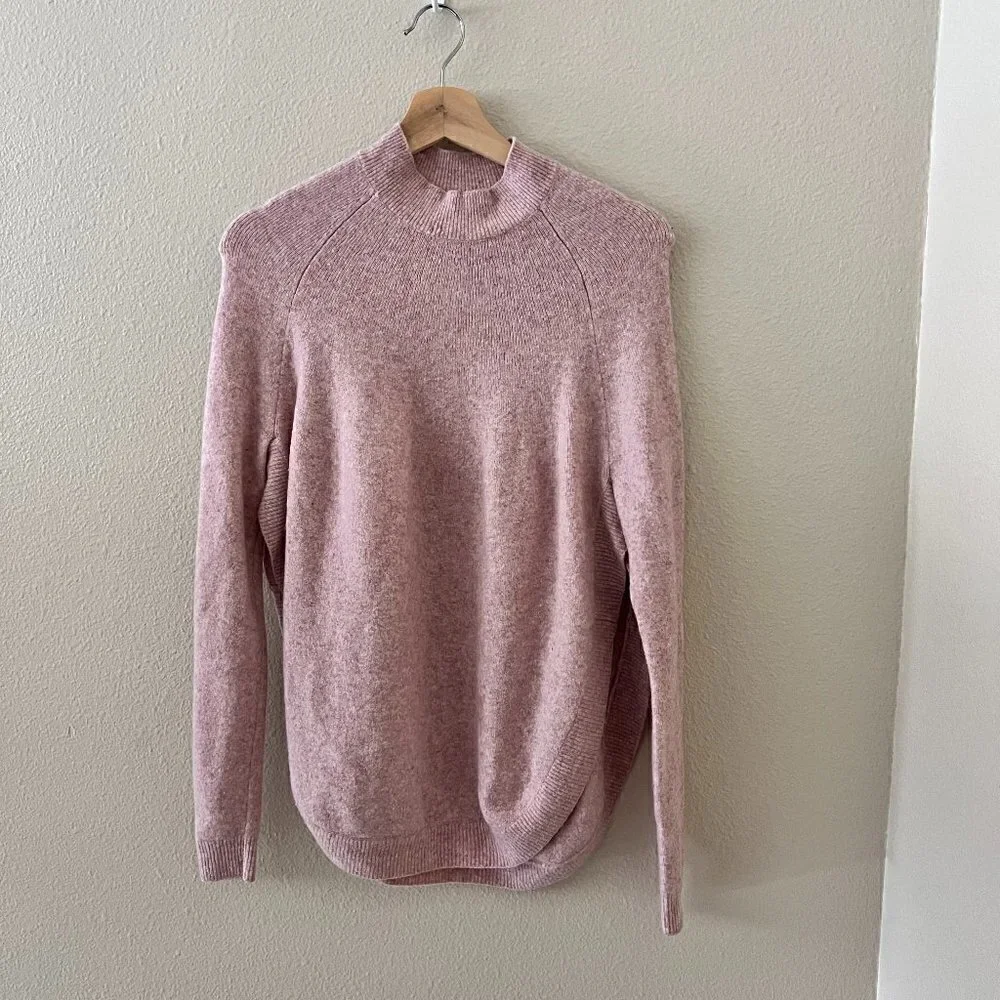 COS Light Pink Mock Neck Open Side Sweater XS​​​​​​​​​​​​​​​​​